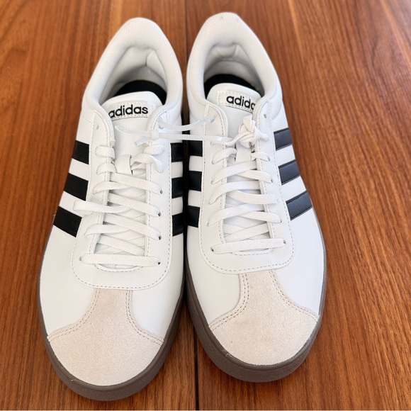 Adidas VL Court 3.0 Sneakers – White with Black Stripes size 10 - Picture 1 of 9